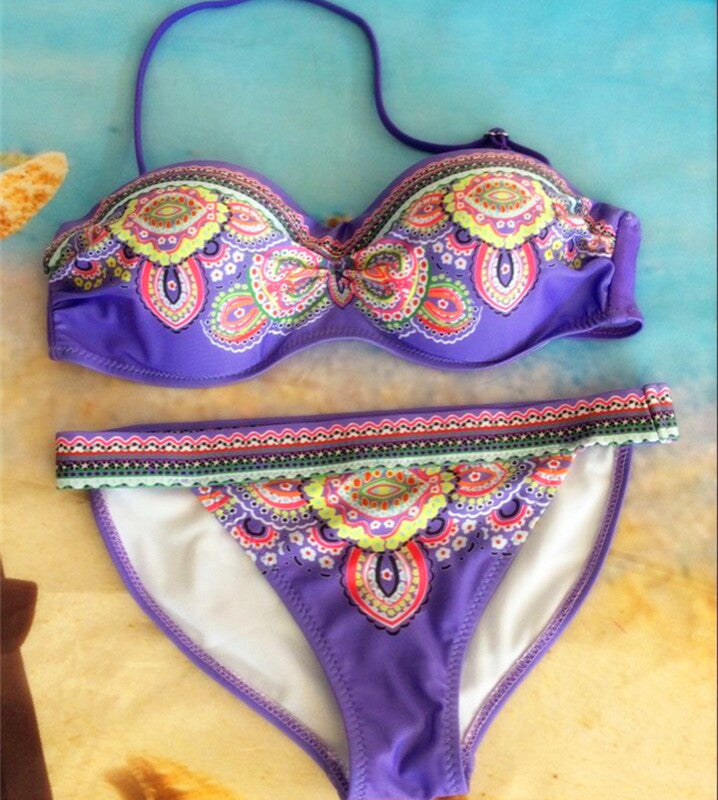 Women Bikini Sexy Padded Top Swimsuit Bikinis Sets Push Up Swimwear Women Biquini beachwear bathing suit - CelebritystyleFashion.com.au online clothing shop australia