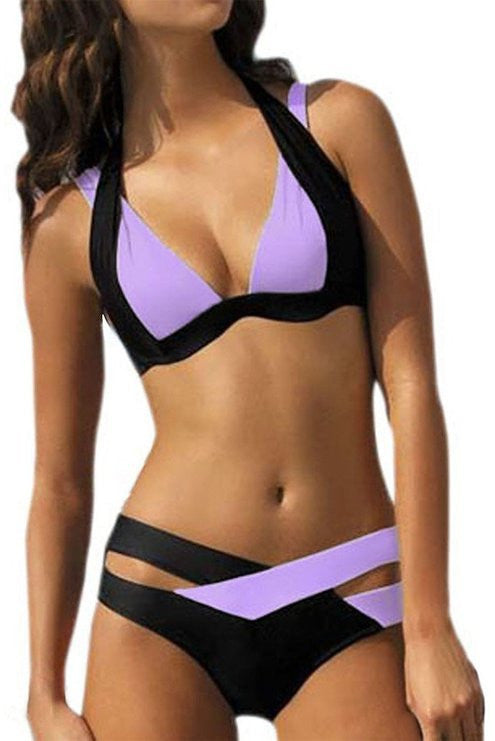 Summer Sexy Bikini Set Swimsuits Push Up Swimwear Women Cross Double Halter Swim Bathing Suits-Dollar Bargains Online Shopping Australia