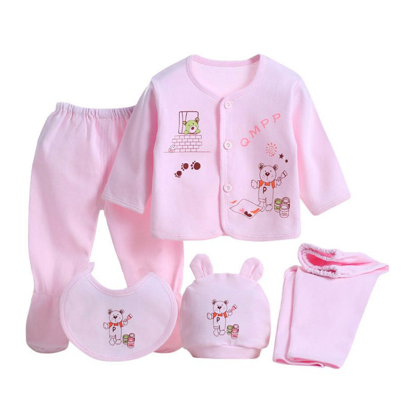 5 Pieces/set Newborn Baby Clothing Set Brand Baby Boy/Girl Clothes 100% Cotton Cartoon Underwear 0-3M S2 - CelebritystyleFashion.com.au online clothing shop australia