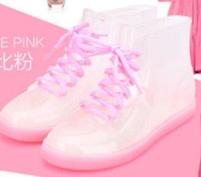 Rain boots, women with short boots, the transparent waterproof boots, ms antiskid rubber boots-Dollar Bargains Online Shopping Australia