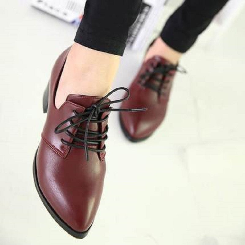 spring women shoes stylish comfortable high-heeled shoes, pointed retro lace wild single shoes work shoes-Dollar Bargains Online Shopping Australia