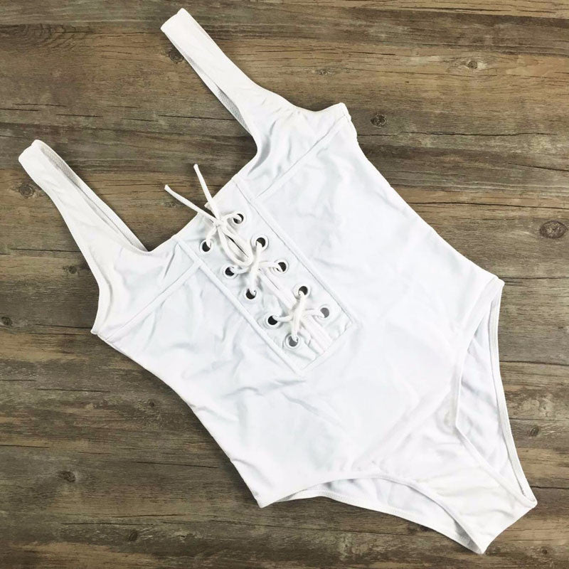 NEW White Black Red bandage one piece swimsuit strappy one piece swimwear bathing suit vintage white monokini-Dollar Bargains Online Shopping Australia