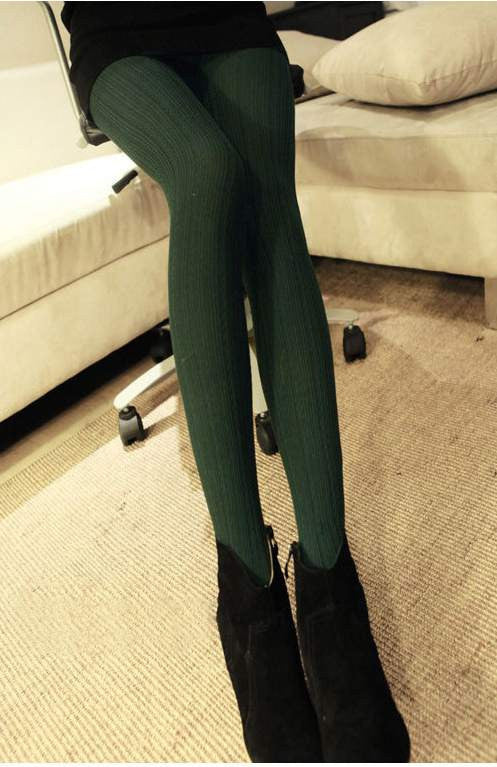 Leggings For Women Casual Warm Winter Stirrup Legging Line Stripe Knitted Thick Slim Leggings Super Elastic-Dollar Bargains Online Shopping Australia