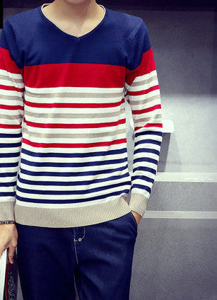 Relaxed-fit sweater pullover male winter knitting brand long sleeve with v-neck fitted sweater jersey size M-XXL - CelebritystyleFashion.com.au online clothing shop australia