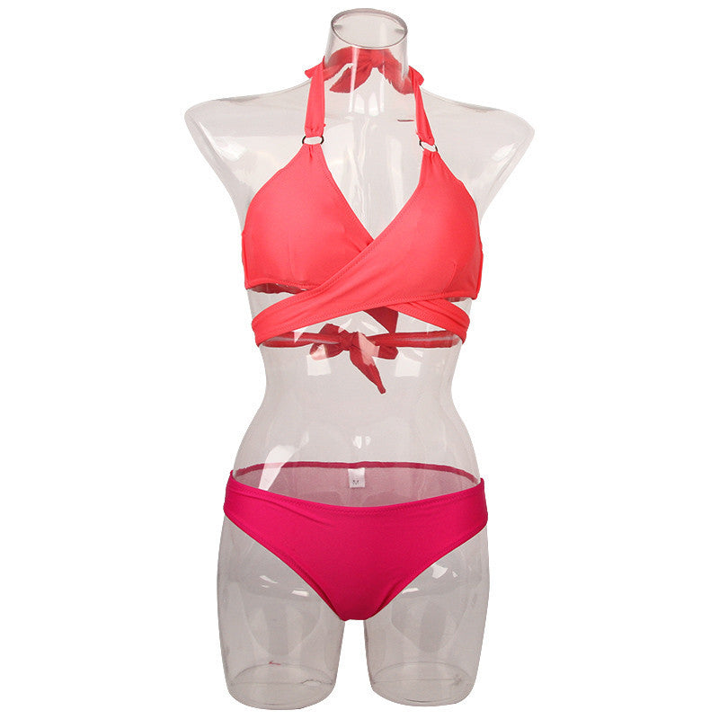 Sexy Criss Cross Bikini Brazilian Bandage Swimsuit Women Push Up Swimwear Bikini Set Wrap Top Bathing Suits Biquini - CelebritystyleFashion.com.au online clothing shop australia