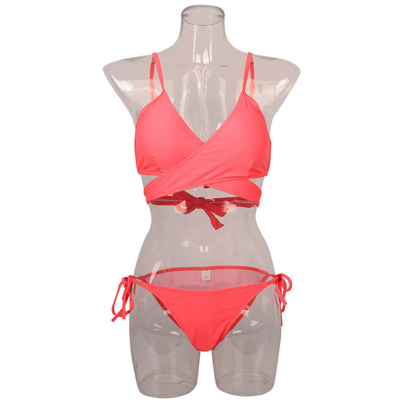 Sexy Criss Cross Bikini Brazilian Bandage Swimsuit Women Push Up Swimwear Bikini Set Wrap Top Bathing Suits Biquini - CelebritystyleFashion.com.au online clothing shop australia
