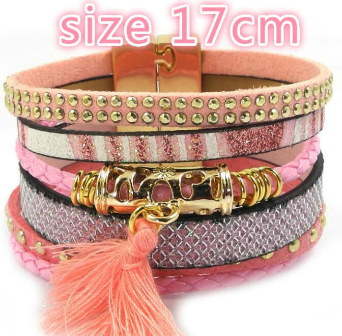 winter leather bracelet have 4 color charm bracelets Bohemian bracelets & bangles Christmas gift for women - CelebritystyleFashion.com.au online clothing shop australia