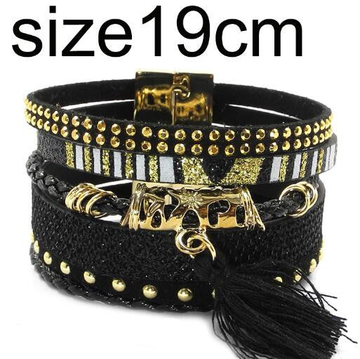 winter leather bracelet have 4 color charm bracelets Bohemian bracelets & bangles Christmas gift for women - CelebritystyleFashion.com.au online clothing shop australia