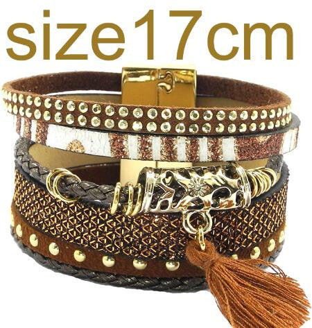 winter leather bracelet have 4 color charm bracelets Bohemian bracelets & bangles Christmas gift for women - CelebritystyleFashion.com.au online clothing shop australia