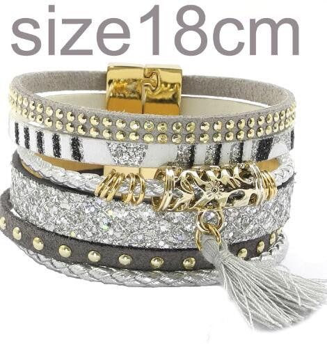 winter leather bracelet have 4 color charm bracelets Bohemian bracelets & bangles Christmas gift for women - CelebritystyleFashion.com.au online clothing shop australia