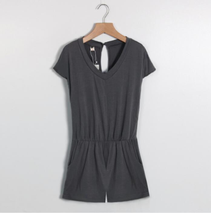 Summer Women Sexy Jumpsuit Rompers Short Sleeve Women Short Overalls bodysuit women playsuits Without Belt LJ3406E-Dollar Bargains Online Shopping Australia