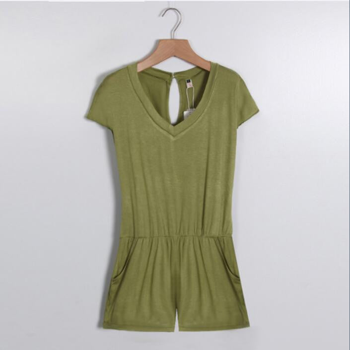 Summer Women Sexy Jumpsuit Rompers Short Sleeve Women Short Overalls bodysuit women playsuits Without Belt LJ3406E-Dollar Bargains Online Shopping Australia