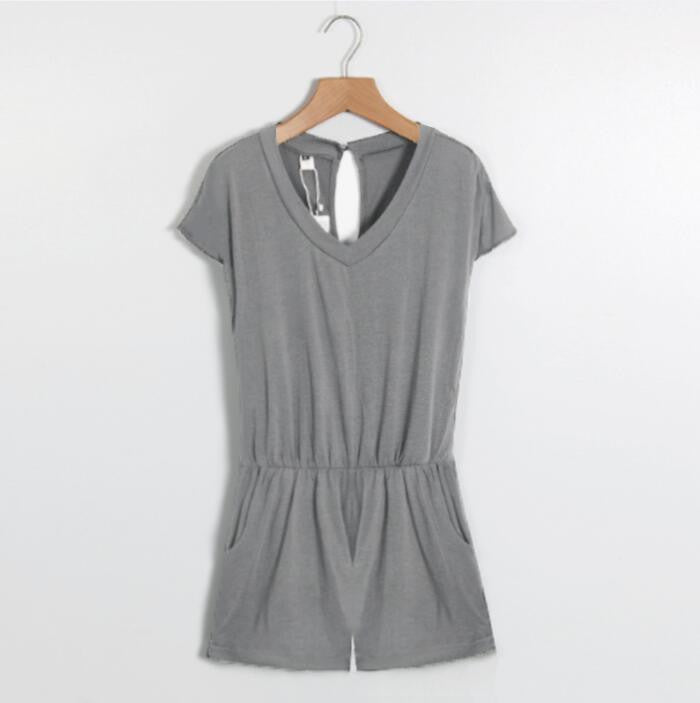 Summer Women Sexy Jumpsuit Rompers Short Sleeve Women Short Overalls bodysuit women playsuits Without Belt LJ3406E-Dollar Bargains Online Shopping Australia