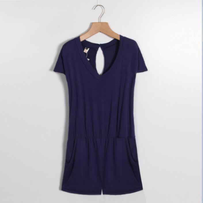 Summer Women Sexy Jumpsuit Rompers Short Sleeve Women Short Overalls bodysuit women playsuits Without Belt LJ3406E-Dollar Bargains Online Shopping Australia