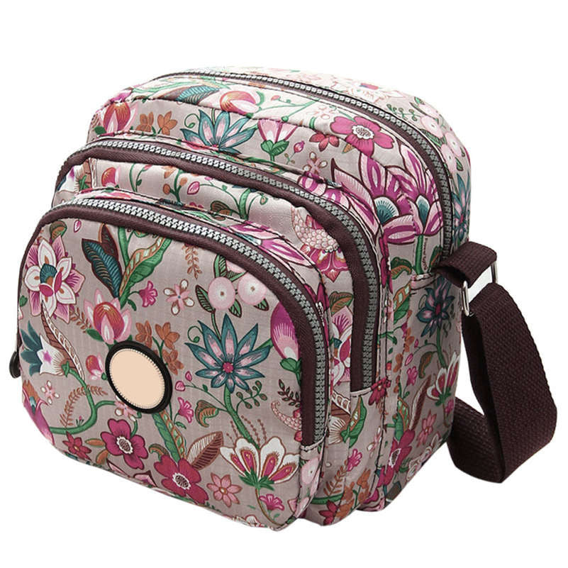 Korean Fashion Women Messenger Bags Canvas Flower Print Crossbody Shoulder Bags Small Ladies Designer Mom Handbags-Dollar Bargains Online Shopping Australia