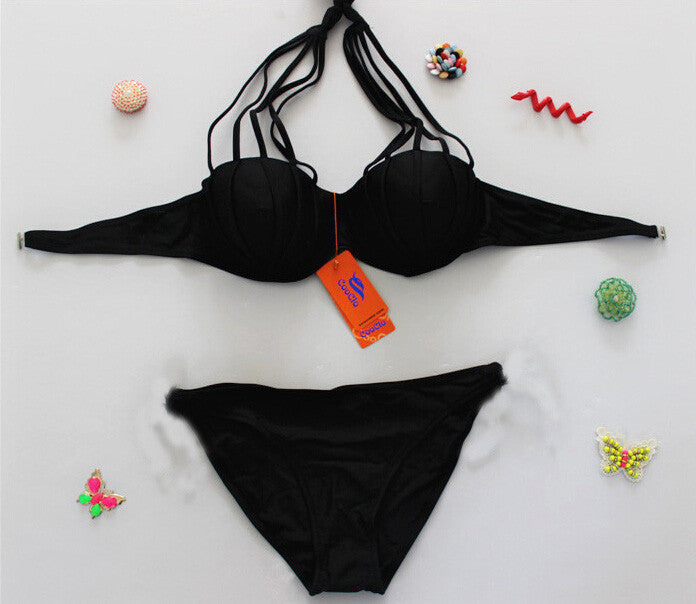 Push Up Bikini Brazilian Bandeau Top Neon String Bathing Suits Swimsuit Biquini Women Swimwear Sexy Bikini Set - CelebritystyleFashion.com.au online clothing shop australia