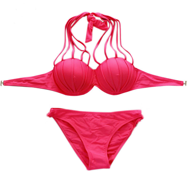 Push Up Bikini Brazilian Bandeau Top Neon String Bathing Suits Swimsuit Biquini Women Swimwear Sexy Bikini Set - CelebritystyleFashion.com.au online clothing shop australia