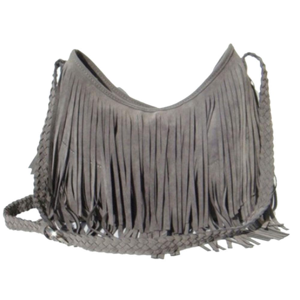 Fashion Women Suede Weave Tassel Shoulder Bag Messenger Bag Fringe Handbags High Quality-Dollar Bargains Online Shopping Australia