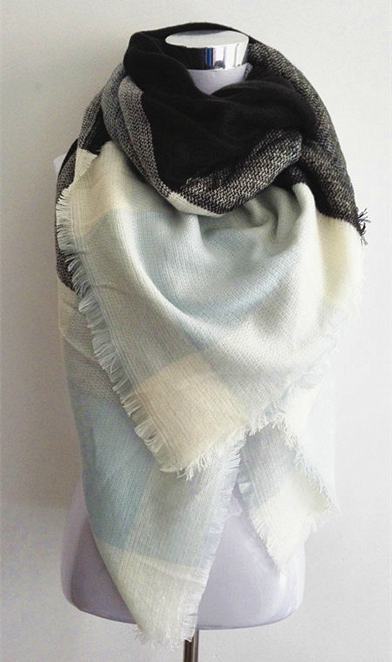 za Winter Tartan Scarf Desigual Plaid Scarf New Designer Unisex Acrylic Basic Shawls Women's Scarves za scarf - CelebritystyleFashion.com.au online clothing shop australia