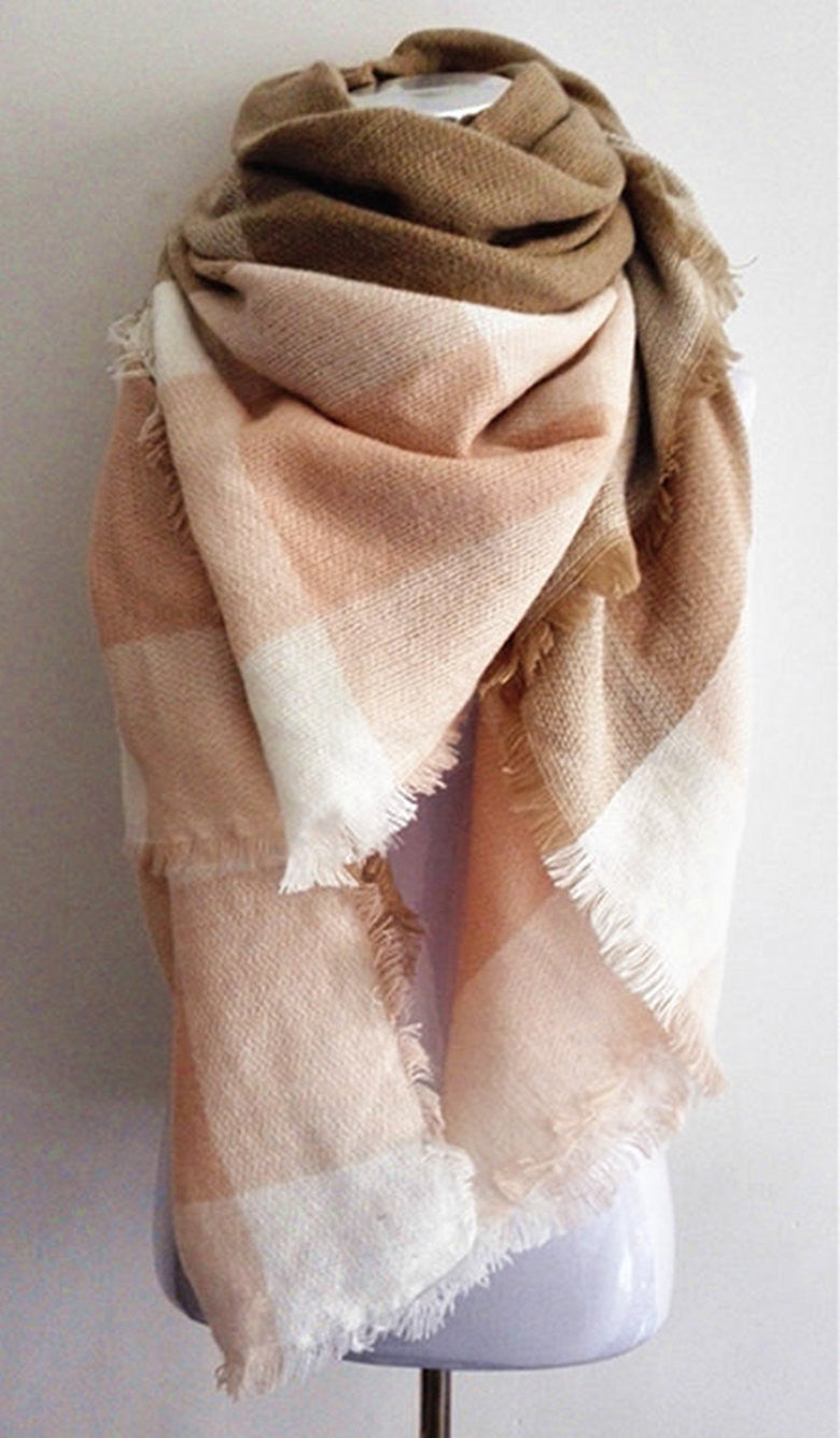 za Winter Tartan Scarf Desigual Plaid Scarf New Designer Unisex Acrylic Basic Shawls Women's Scarves za scarf - CelebritystyleFashion.com.au online clothing shop australia