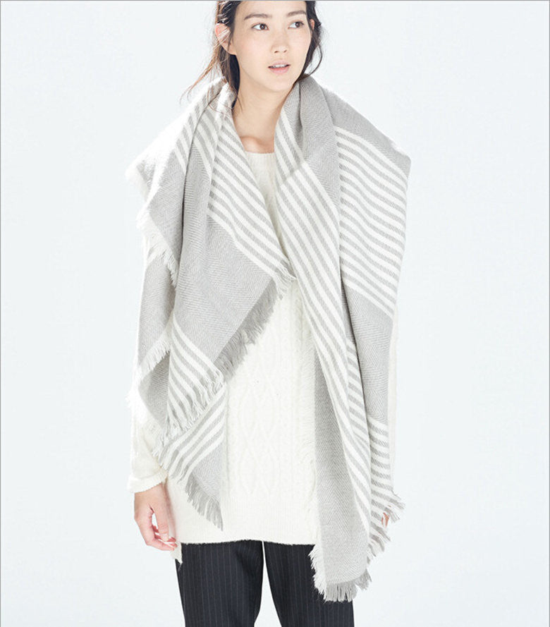 za Winter Tartan Scarf Desigual Plaid Scarf New Designer Unisex Acrylic Basic Shawls Women's Scarves za scarf - CelebritystyleFashion.com.au online clothing shop australia