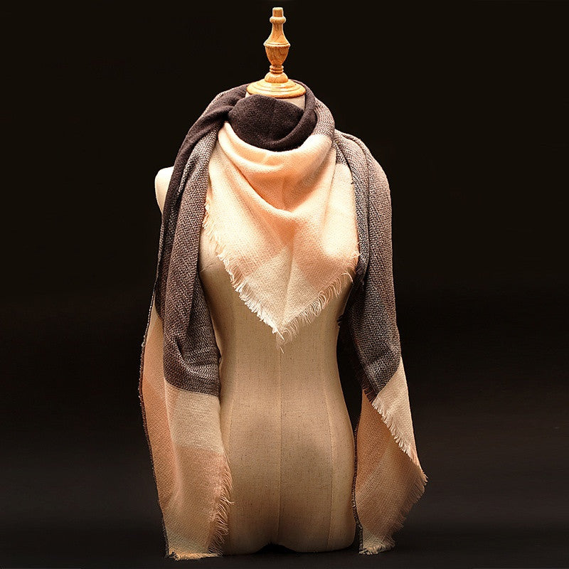 Za Winter Scarf Luxury Brand Tartan Cashmere Scarf Women Wool Plaid Blanket Scarf Pashmina Wrap Shawls and Scarves Hijab - CelebritystyleFashion.com.au online clothing shop australia