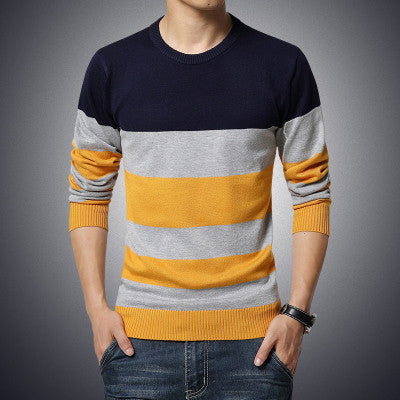 Korean fashion simple autumn male V-neck long-sleeve sweater solid color slim men's clothing - CelebritystyleFashion.com.au online clothing shop australia