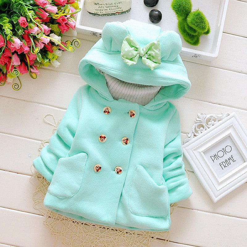 Autumn Winter Baby Girls Infant Kids Double Breasted Hooded Princess Jacket Coats Outwears Christmas Gifts - CelebritystyleFashion.com.au online clothing shop australia