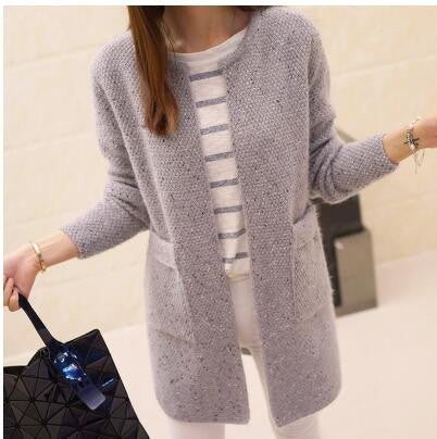 Winter Women Casual Long Sleeve Knitted Cardigans Autumn Crochet Ladies Sweaters Fashion Tricotado Cardigan-Dollar Bargains Online Shopping Australia
