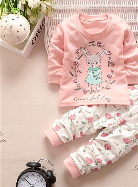 baby clothing set baby girls clothes long sleeve t-shirt + pants 2pcs suit cotton baby girl newborn clothing set - CelebritystyleFashion.com.au online clothing shop australia