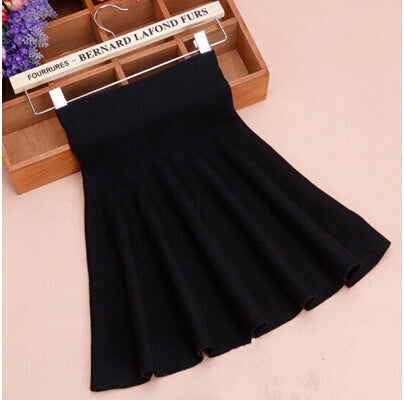 Spring Autumn High Waist Knitted Skirts Women Pleated mini Skirt Casual Elastic Flared Skirt Female midi Short Skirt Woman-Dollar Bargains Online Shopping Australia