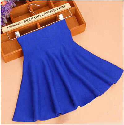 Spring Autumn High Waist Knitted Skirts Women Pleated mini Skirt Casual Elastic Flared Skirt Female midi Short Skirt Woman-Dollar Bargains Online Shopping Australia