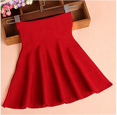 Spring Autumn High Waist Knitted Skirts Women Pleated mini Skirt Casual Elastic Flared Skirt Female midi Short Skirt Woman-Dollar Bargains Online Shopping Australia