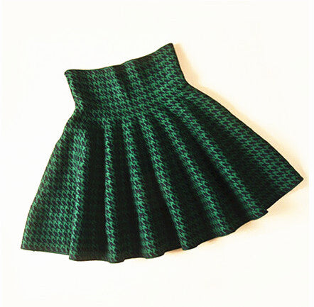 Spring Autumn High Waist Knitted Skirts Women Pleated mini Skirt Casual Elastic Flared Skirt Female midi Short Skirt Woman-Dollar Bargains Online Shopping Australia