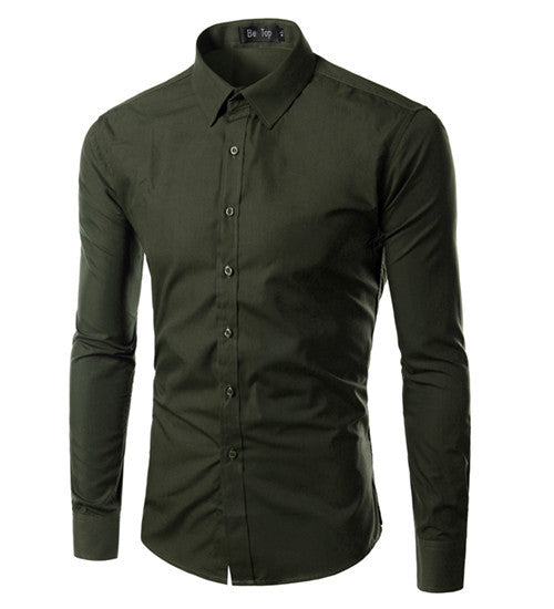 Brand Dress Shirts Mens Striped Shirt Slim Fit Chemise Homme Long sleeve Men Shirt Heren Hemden Slim Camisa Masculina - CelebritystyleFashion.com.au online clothing shop australia