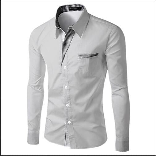 Brand Dress Shirts Mens Striped Shirt Slim Fit Chemise Homme Long sleeve Men Shirt Heren Hemden Slim Camisa Masculina - CelebritystyleFashion.com.au online clothing shop australia