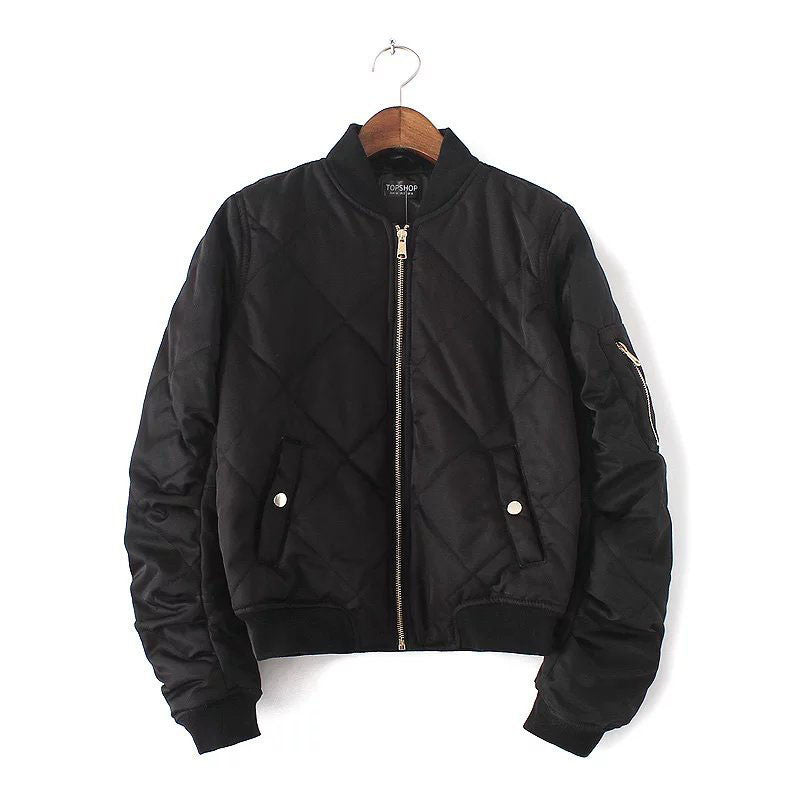 Fashion Autumn Winter Bomber Jacket Women Padded Coat Female Casual Diamond Coat aqueta feminina Quilted Short Jacket-Dollar Bargains Online Shopping Australia