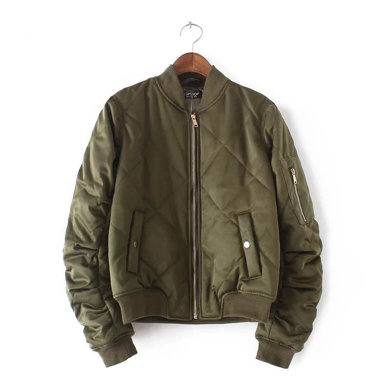 Fashion Autumn Winter Bomber Jacket Women Padded Coat Female Casual Diamond Coat aqueta feminina Quilted Short Jacket-Dollar Bargains Online Shopping Australia