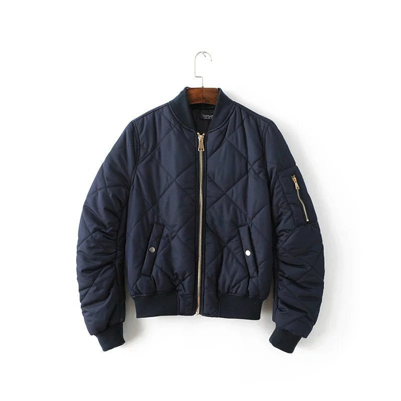 Fashion Autumn Winter Bomber Jacket Women Padded Coat Female Casual Diamond Coat aqueta feminina Quilted Short Jacket-Dollar Bargains Online Shopping Australia