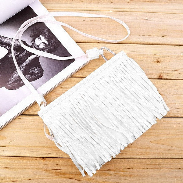 Fashion Women Punk Satchel Tassel Suede Fringe Shoulder Messenger Cross Body Bag Ladies Mini Small Casual PU Leather bags-Dollar Bargains Online Shopping Australia