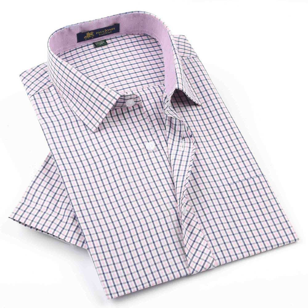 NEW Brand Men's shirts Fashion Casual Plaid short sleeve shirt men Dress shirt spring summber style shirts for man - CelebritystyleFashion.com.au online clothing shop australia