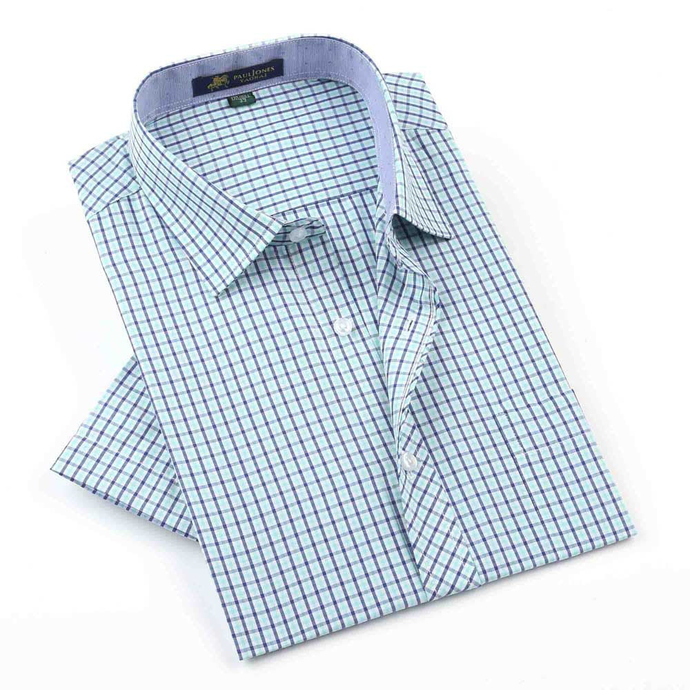 NEW Brand Men's shirts Fashion Casual Plaid short sleeve shirt men Dress shirt spring summber style shirts for man - CelebritystyleFashion.com.au online clothing shop australia