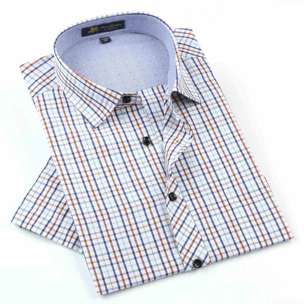 NEW Brand Men's shirts Fashion Casual Plaid short sleeve shirt men Dress shirt spring summber style shirts for man - CelebritystyleFashion.com.au online clothing shop australia