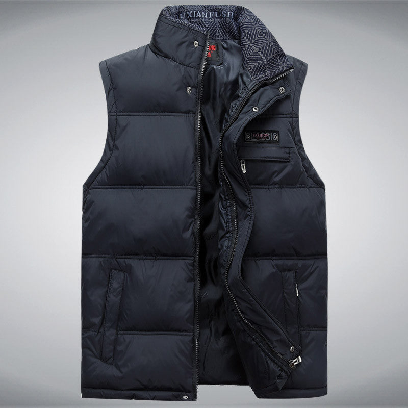 Men's Sleeveless Vest Homme Winter Casual Coats Male Cotton-Padded Men's Warm Vest Photographer Men Waistcoat Plus size 4XL - CelebritystyleFashion.com.au online clothing shop australia