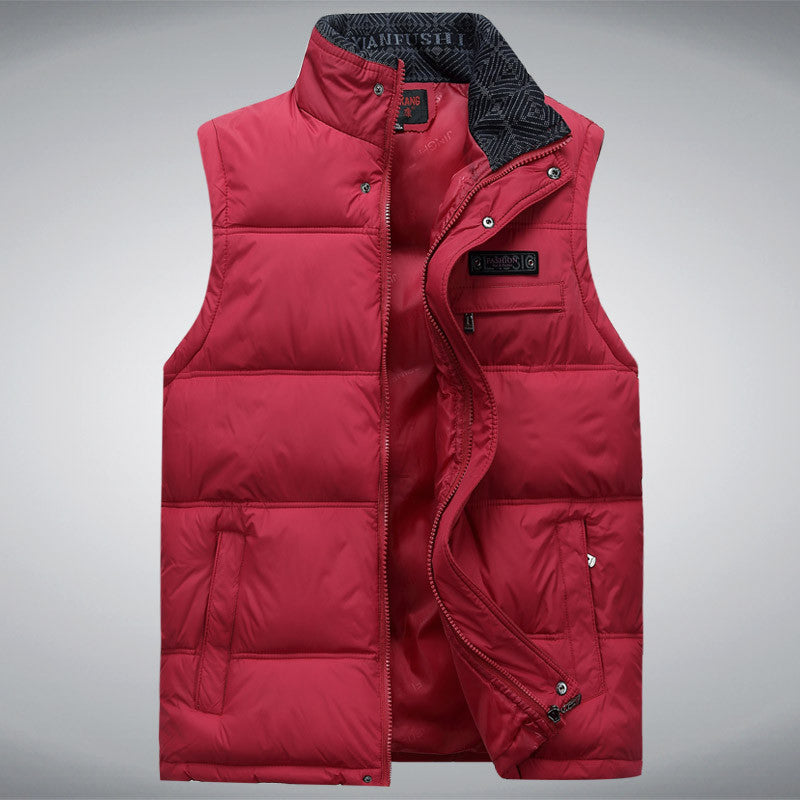 Men's Sleeveless Vest Homme Winter Casual Coats Male Cotton-Padded Men's Warm Vest Photographer Men Waistcoat Plus size 4XL - CelebritystyleFashion.com.au online clothing shop australia