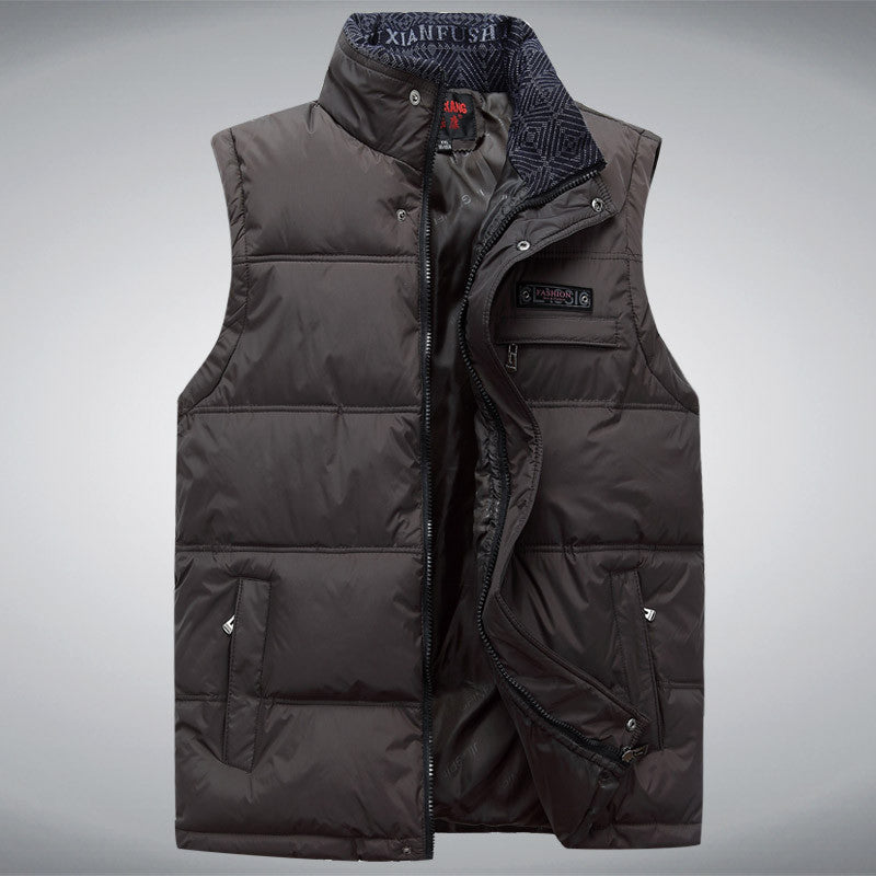 Men's Sleeveless Vest Homme Winter Casual Coats Male Cotton-Padded Men's Warm Vest Photographer Men Waistcoat Plus size 4XL - CelebritystyleFashion.com.au online clothing shop australia