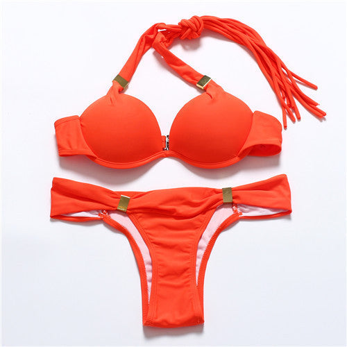 Women Halter Push Up Brazilian Neon swimsuits Sexy Tassel Bikini Fringe String Swimwear Swim String Dye Bathing Suit - CelebritystyleFashion.com.au online clothing shop australia