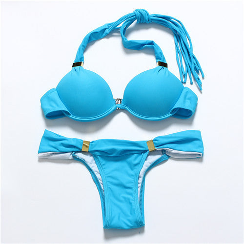 Women Halter Push Up Brazilian Neon swimsuits Sexy Tassel Bikini Fringe String Swimwear Swim String Dye Bathing Suit - CelebritystyleFashion.com.au online clothing shop australia