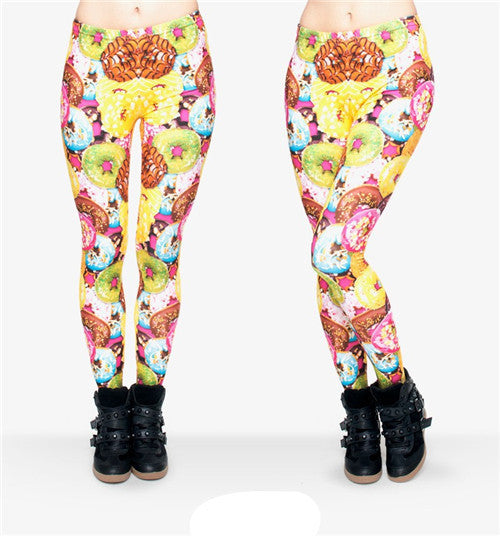 Mix City 3D Print Muffin Jersey Leggings Fashion Casual Women/girl Leggings Pink Fitness Legging Pants High Elastic-Dollar Bargains Online Shopping Australia