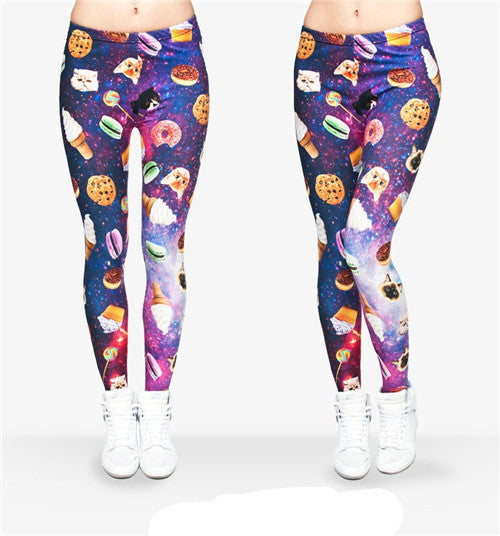 Mix City 3D Print Muffin Jersey Leggings Fashion Casual Women/girl Leggings Pink Fitness Legging Pants High Elastic-Dollar Bargains Online Shopping Australia